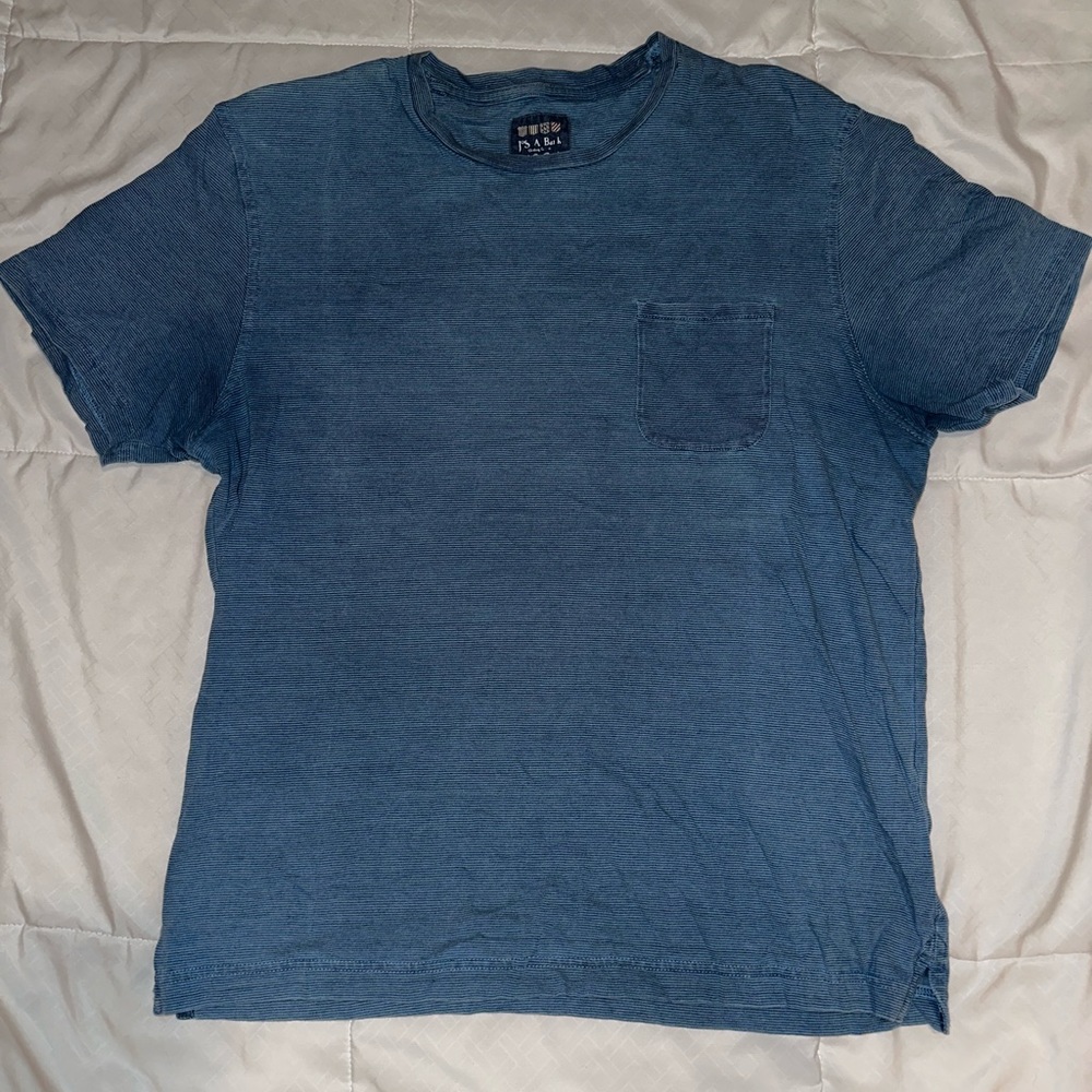 Joseph A. Banks, Large, blue, pocket t-shirt
